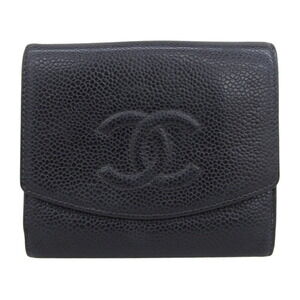 Chanel Coco Mark Bi-fold Wallet A13496 (Serial Number 9) - Caviar Leather, Black